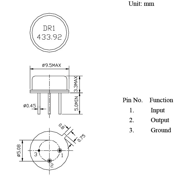 R433M TO-39聲表面諧振器,濾波器